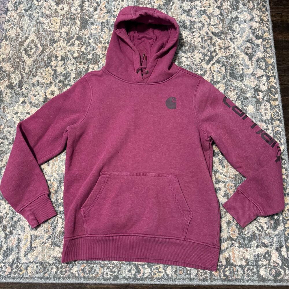 Carhartt Women's Relaxed Fit Hoodie- M (8/10)- Magenta